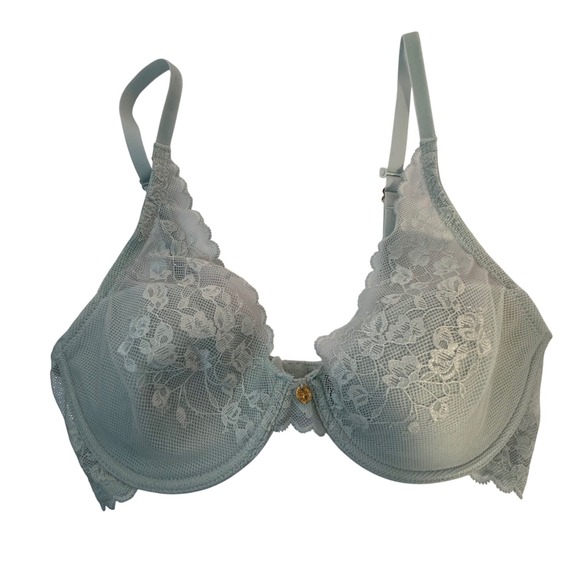 Natori Other - Natori Sage Green Lace Trim‎ Underwire Balconette Bra 32C